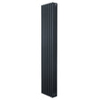 Traditional 4 column radiator in anthracite grey, 1800 x 380mm, featuring a sleek vertical design with a textured finish