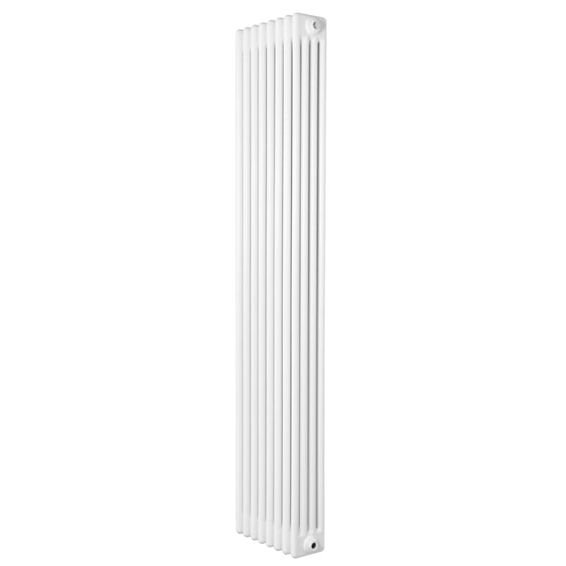 Traditional 4 column radiator in white, 1800 x 380mm, featuring a sleek vertical design with smooth, glossy finish and evenly spaced columns