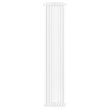 Traditional 4 column radiator in sleek white finish, measuring 1800 x 380mm, featuring smooth, rounded edges and vertical design