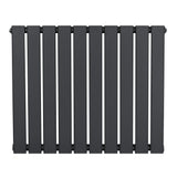 Flat single column radiator in anthracite grey, featuring a sleek design with vertical slats and a smooth matte finish, ideal for modern interiors