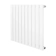 Flat single column radiator in sleek white finish, 600 x 700mm, featuring a modern design with vertical slats and smooth texture