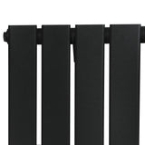 Flat single column radiator in sleek black finish, featuring a modern design with smooth, flat panels and a compact size of 600 x 700mm
