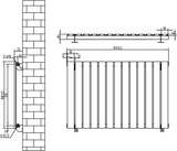 Flat single column radiator in anthracite grey, measuring 600 x 910mm, featuring a sleek, modern design with vertical slats and a smooth finish