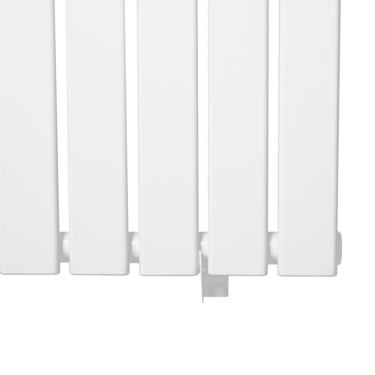 Flat single column radiator in sleek white finish, measuring 600 x 910mm, featuring smooth, flat panels and a minimalist design
