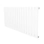 Flat single column radiator in white, measuring 600 x 1190mm, featuring a sleek, modern design with smooth, vertical slats