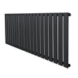Flat single column radiator in anthracite grey, featuring a sleek, modern design with vertical slats and a smooth matte finish
