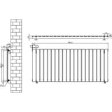 Flat single column radiator in white, measuring 600 x 1400mm, featuring a sleek design with vertical fins and wall-mounting options