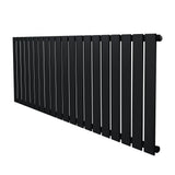 Flat single column radiator in sleek black finish, measuring 600 x 1400mm, featuring a modern, minimalist design with vertical slats
