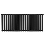 Flat single column radiator in sleek black finish, measuring 600 x 1400mm, featuring a modern, minimalist design with vertical slats