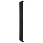 Flat single column radiator in sleek black finish, measuring 1600 x 280mm, featuring a modern vertical design and smooth texture