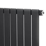 Flat single column radiator in anthracite grey, featuring sleek vertical bars and a smooth matte finish, ideal for modern interiors