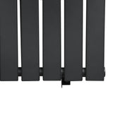 Flat single column radiator in anthracite grey, featuring a sleek, modern design with smooth, flat panels and a minimalist aesthetic