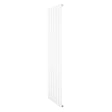 Flat single column radiator in sleek white, measuring 1600 x 420mm, featuring a modern vertical design with smooth, clean lines