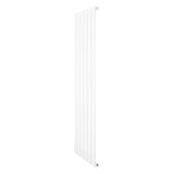 Flat single column radiator in sleek white, measuring 1600 x 420mm, featuring a modern vertical design with smooth, clean lines