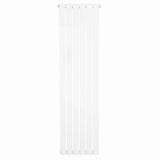Flat single column radiator in sleek white finish, measuring 1600 x 420mm, featuring smooth vertical lines and a modern design