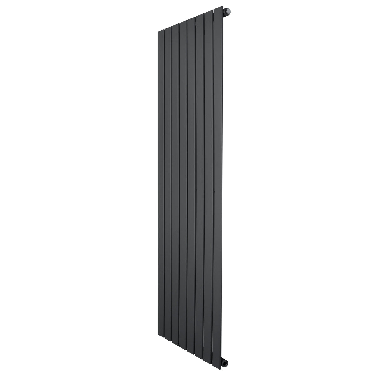 Flat single column radiator in anthracite grey, 1600 x 560mm, featuring a sleek vertical design with a smooth, matte finish