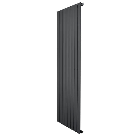 Flat single column radiator in anthracite grey, 1600 x 560mm, featuring a sleek vertical design with a smooth, matte finish