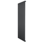 Flat single column radiator in anthracite grey, 1600 x 560mm, featuring a sleek vertical design with a smooth, matte finish