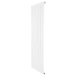 Flat single column radiator in sleek white finish, measuring 1600 x 560mm, featuring a modern, slim design with vertical lines