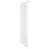 Flat single column radiator in sleek white finish, measuring 1600 x 560mm, featuring a modern, slim design with vertical lines