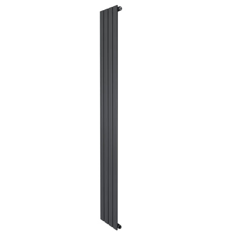 Flat single column radiator in anthracite grey, 1800 x 280mm, featuring a sleek, modern design with a smooth finish and vertical orientation