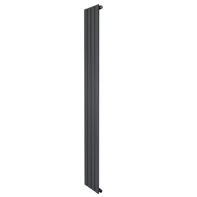Flat single column radiator in anthracite grey, 1800 x 280mm, featuring a sleek, modern design with a smooth finish and vertical orientation