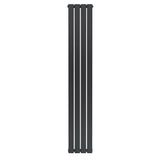 Flat single column radiator in anthracite grey, 1800 x 280mm, featuring a sleek, modern design with a smooth finish and vertical orientation