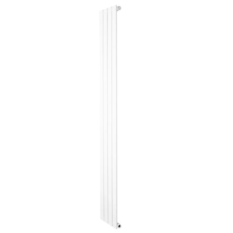 Flat single column radiator in sleek white finish, measuring 1800 x 280mm, featuring a modern, minimalist design with vertical lines