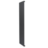 Flat single column radiator in anthracite grey, 1800 x 420mm, featuring a sleek vertical design with smooth, modern lines