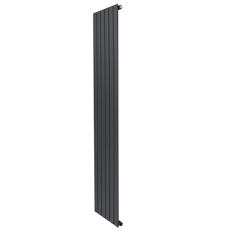 Flat single column radiator in anthracite grey, 1800 x 420mm, featuring a sleek vertical design with smooth, modern lines