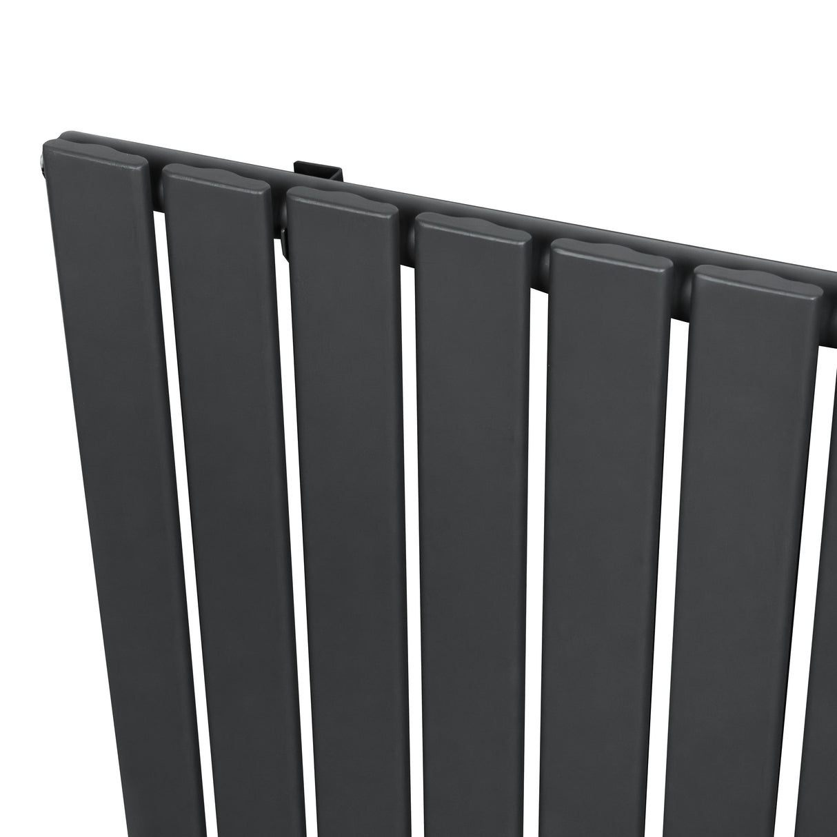 Flat single column radiator in anthracite grey, featuring sleek vertical panels and a modern, minimalist design for efficient heating
