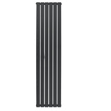 Flat single column radiator in anthracite grey, 1800 x 420mm, featuring a sleek, modern design with vertical slats and a smooth finish