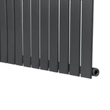 Flat single column radiator in anthracite grey, featuring sleek vertical panels and a modern design, measuring 1800 x 420mm