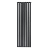 Flat single column radiator in anthracite grey, measuring 1800 x 560mm, featuring a sleek, modern design with vertical slats