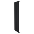 Sleek black flat single column radiator, 1800 x 560mm, featuring a modern design with smooth, vertical lines and a matte finish