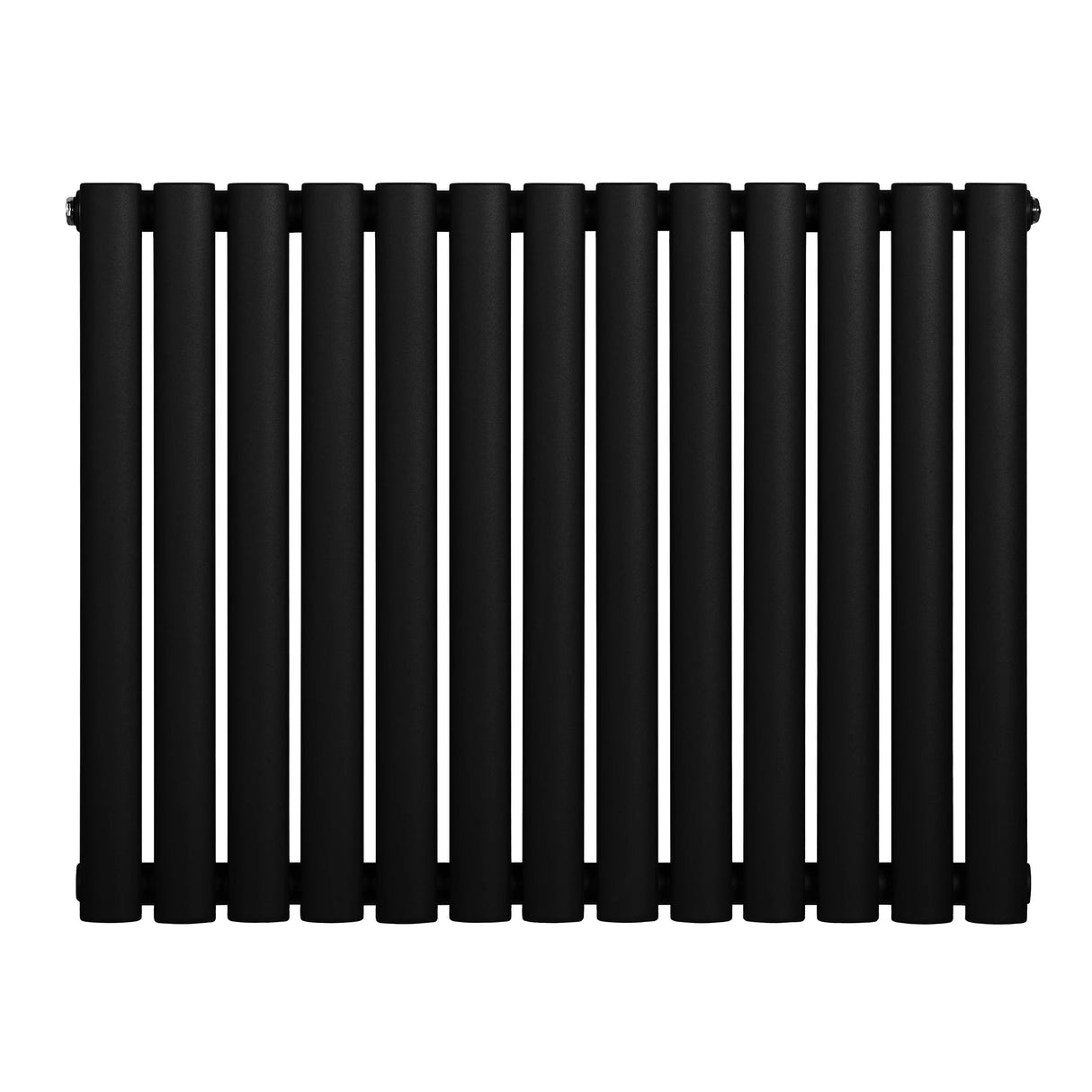 Sleek black oval single column radiator, 600 x 780mm, featuring a smooth matte finish and modern design, ideal for stylish heating solutions