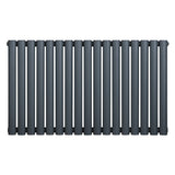 Oval single column radiator in anthracite grey, featuring a sleek, modern design with smooth, vertical lines and a matte finish