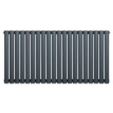 Oval single column radiator in anthracite grey, featuring a sleek, modern design with vertical tubes, ideal for stylish heating solutions