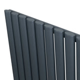 Anthracite grey oval single column radiator with sleek, rounded tubes, showcasing a modern design for efficient heating solutions