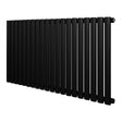 Sleek black oval single column radiator, 600 x 1200mm, featuring smooth, rounded bars for efficient heating and modern design