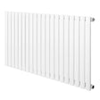 Oval single column radiator in sleek white finish, measuring 600 x 1200mm, featuring smooth, elongated vertical panels for modern decor