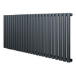 Oval single column radiator in anthracite grey, featuring sleek vertical tubes, modern design, and a smooth matte finish, measuring 600 x 1440mm