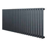Oval single column radiator in anthracite grey, featuring sleek vertical tubes, modern design, and a smooth matte finish, measuring 600 x 1440mm