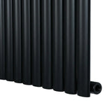 Sleek black oval single column radiator, 600 x 1440mm, featuring smooth, matte finish and elongated vertical design for modern interiors