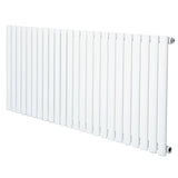 Oval single column radiator in sleek white finish, measuring 600 x 1440mm, featuring smooth, rounded edges and a modern design