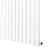 Oval single column radiator in sleek white finish, measuring 600 x 1440mm, featuring smooth, rounded edges and vertical bars