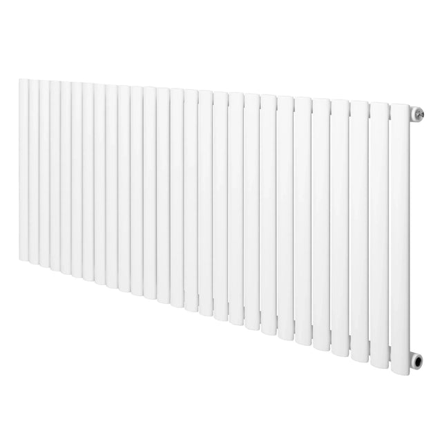 Sleek white oval single column radiator, 600 x 1620mm, featuring smooth, elongated bars for efficient heating and modern design
