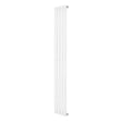 Sleek white oval single column radiator, 1600 x 240mm, featuring a modern design with smooth, vertical lines and a glossy finish
