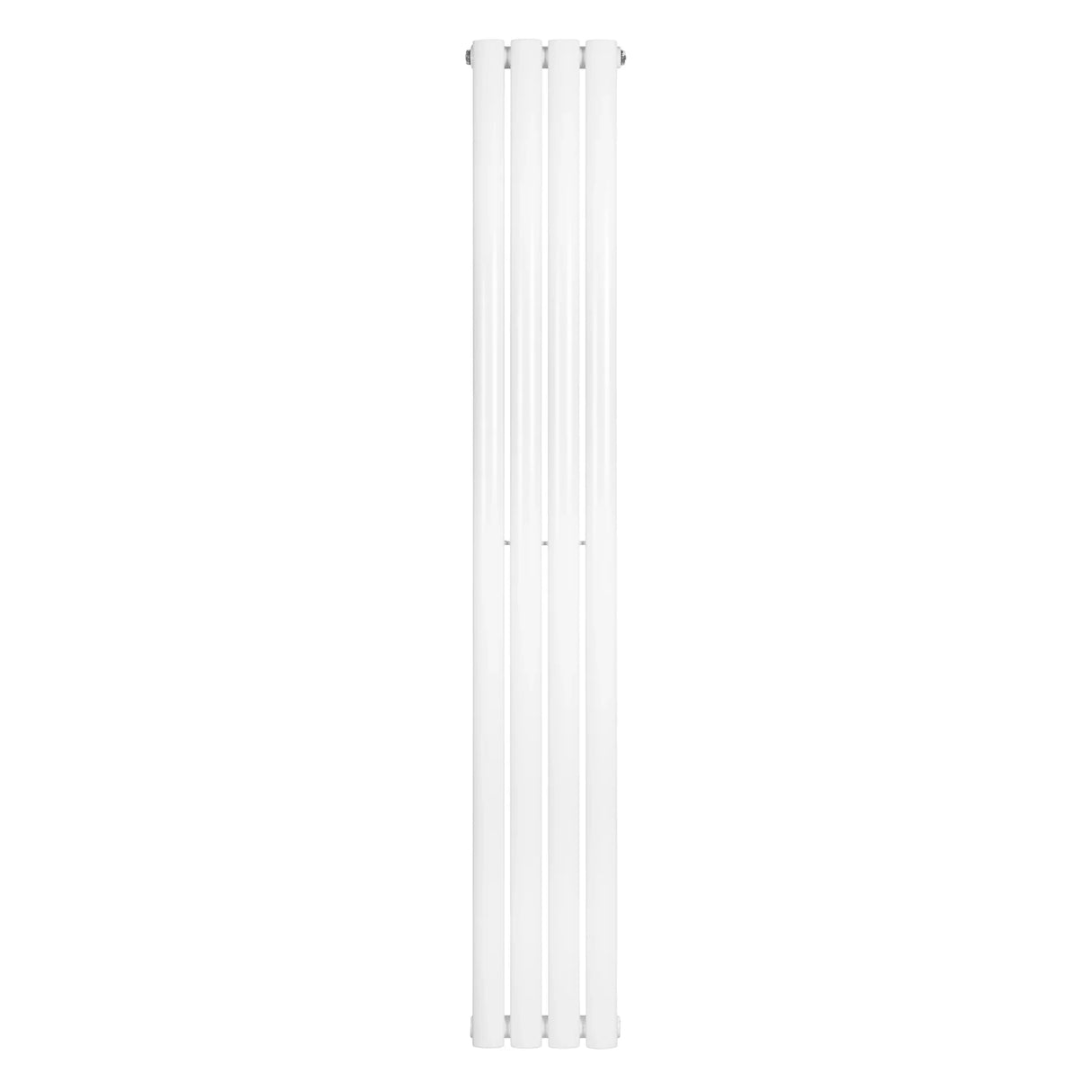 Sleek white oval single column radiator, 1600 x 240mm, featuring a smooth finish and vertical design for modern interiors