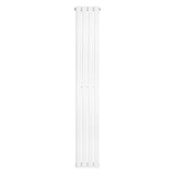 Sleek white oval single column radiator, 1600 x 240mm, featuring a smooth finish and vertical design for modern interiors